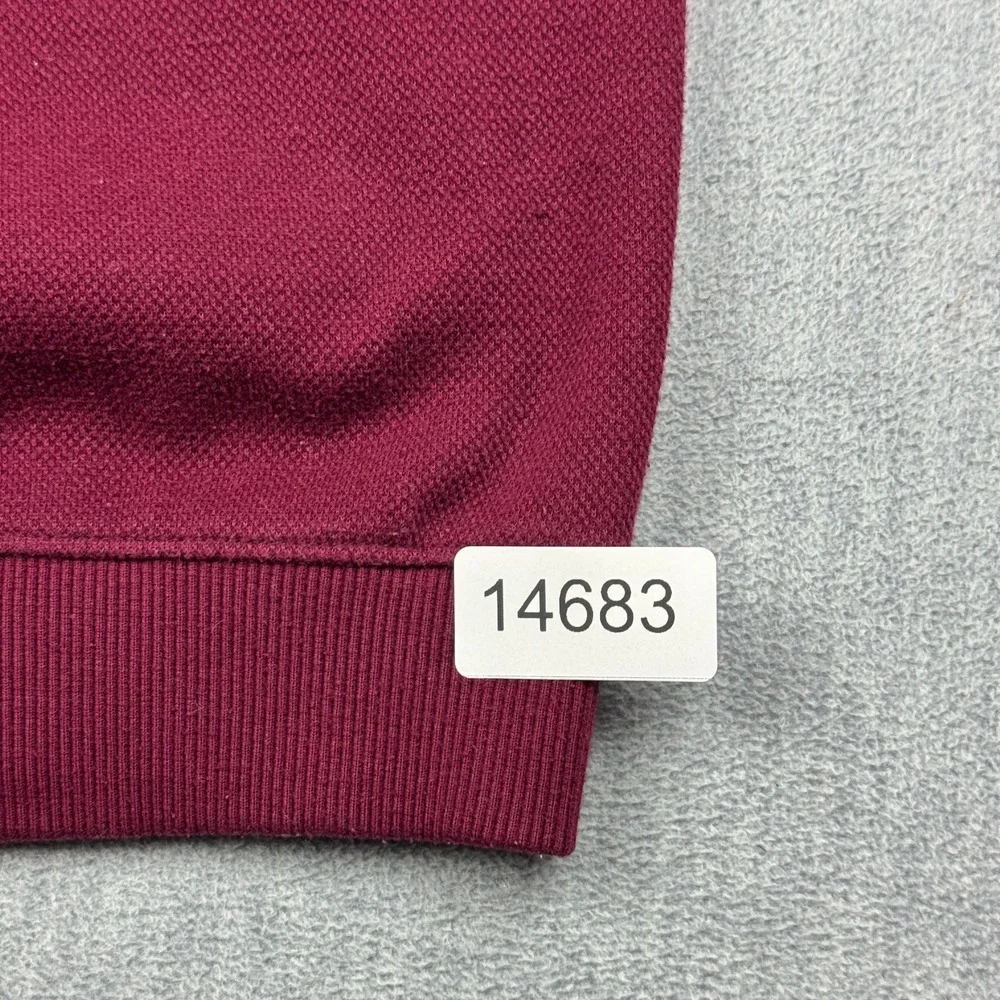 Polo Ralph Lauren Sweater Mens Large Red Pullover 1/4 Zip Made In Hong‎ Kong